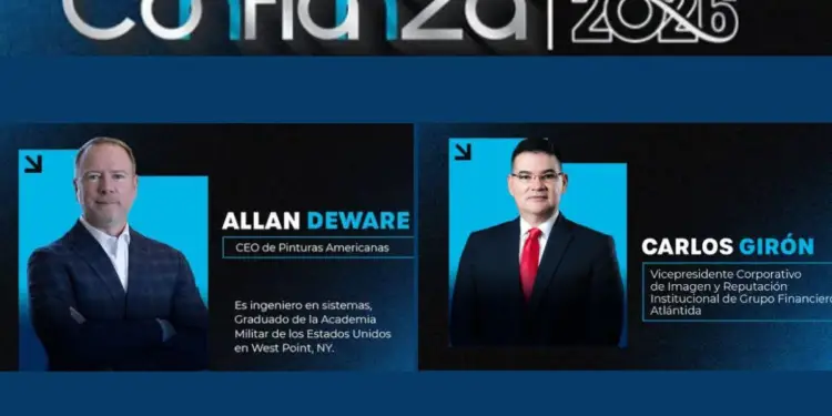 Imagen promocional del evento Capítulo Honduras Confianza 2026 con los ponentes Allan Deware y Carlos Girón.